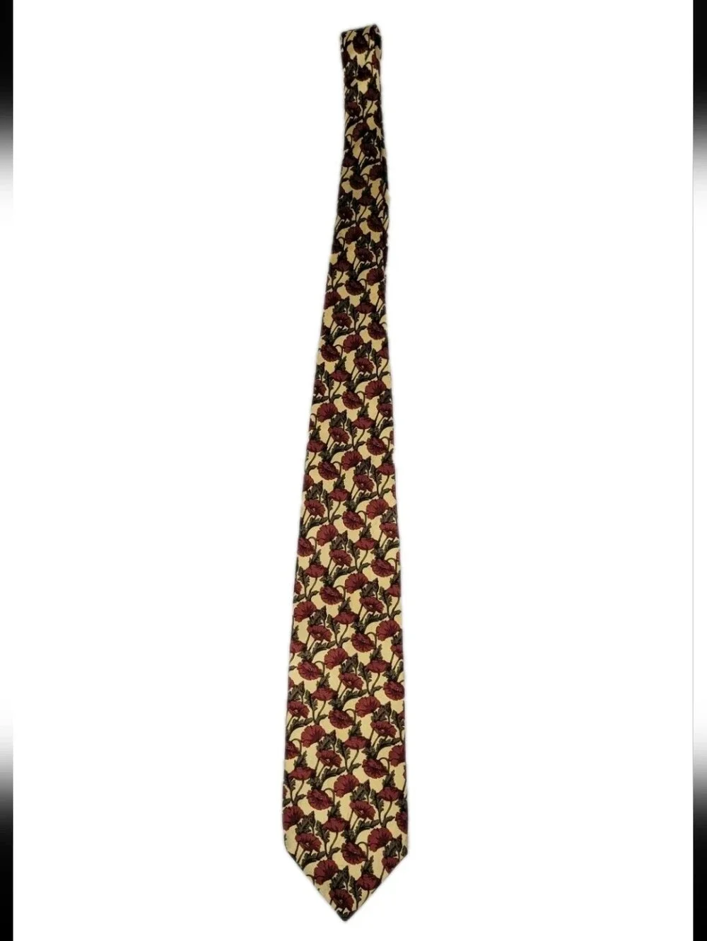 Huntington Mens 100% Silk Ties Lot Of Two Floral/Arches Print Vintage EUC